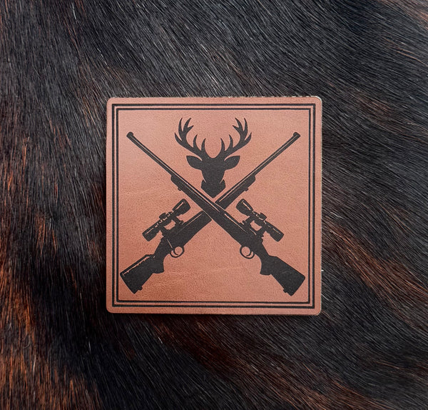 Engraved Deer Hunting Rifle Patch
