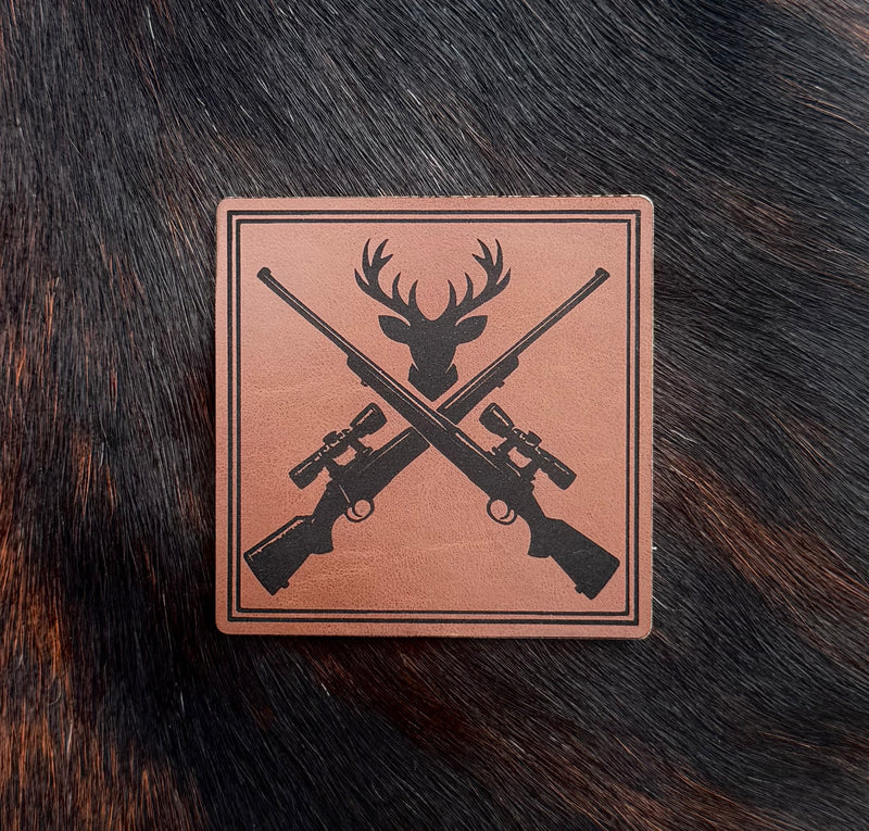 Engraved Deer Hunting Rifle Patch