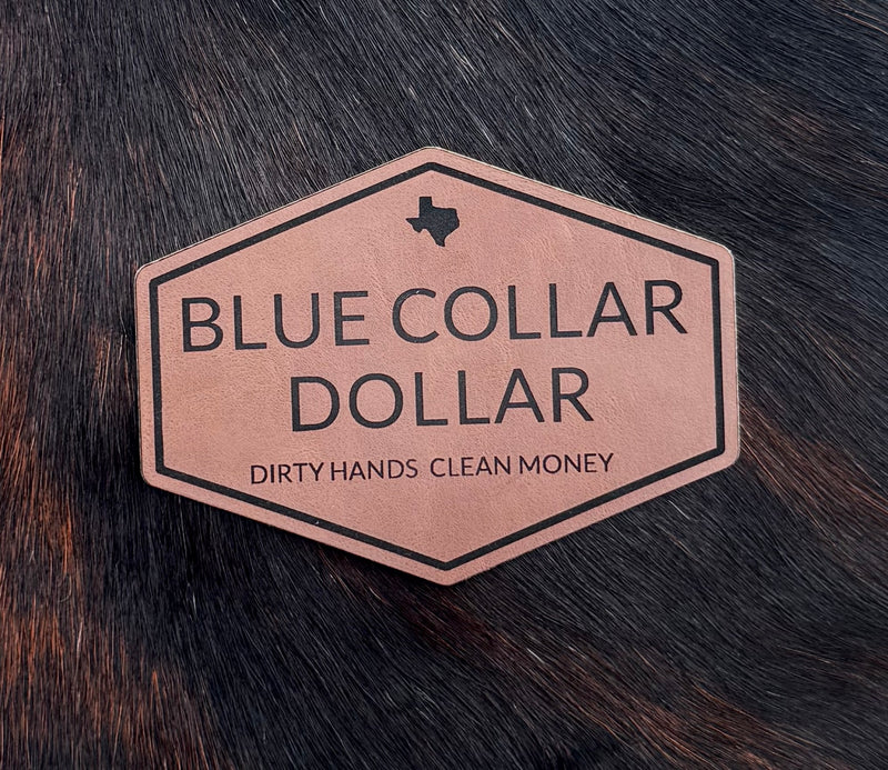Engraved Texas Blue Collar Dollar Patch