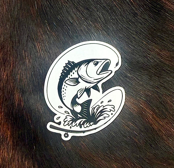 Engraved Hooked Redfish Fishing Patch