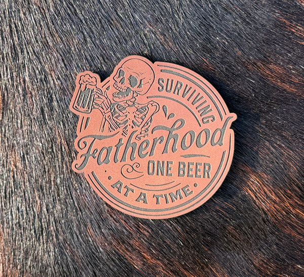 Engraved Surviving Fatherhood One Beer at a Time patch