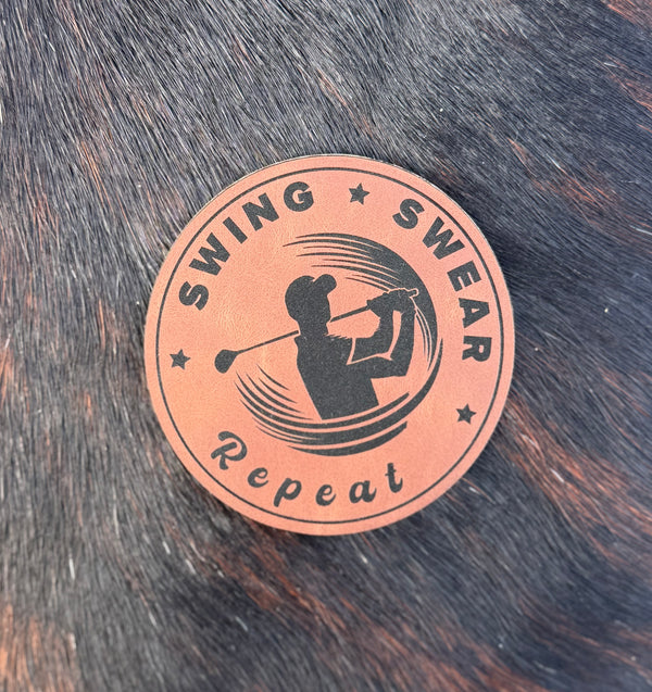 Engraved Swing Swear Repeat Golf Patch