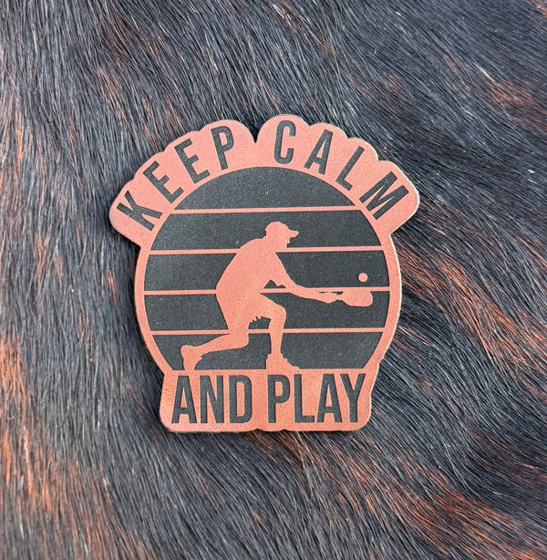 Engraved Keep Calm and Play (Pickleball) Patch