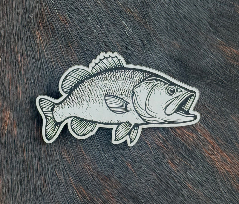 Engraved Bass Fish Patch