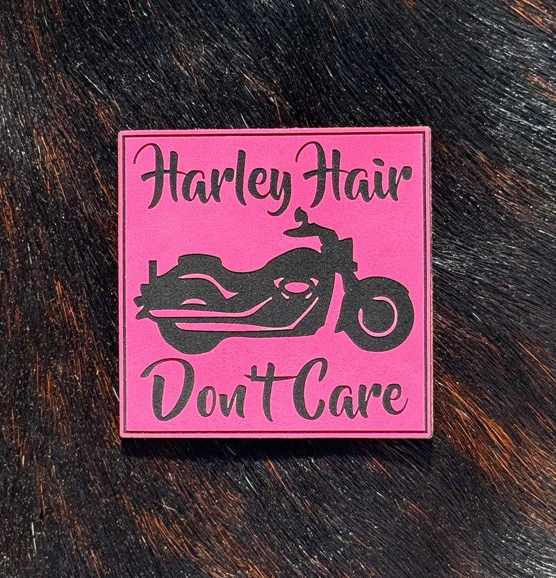 Engraved Harley Hair Don’t Care Patch